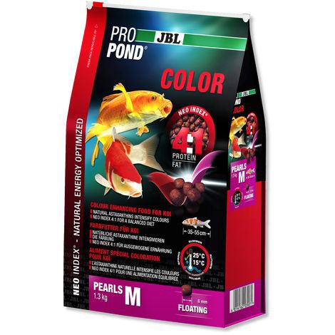 Корм JBL ProPond Color M для усиления окраски средних карпов кои, гранулы 1,3 кг (3 л)
