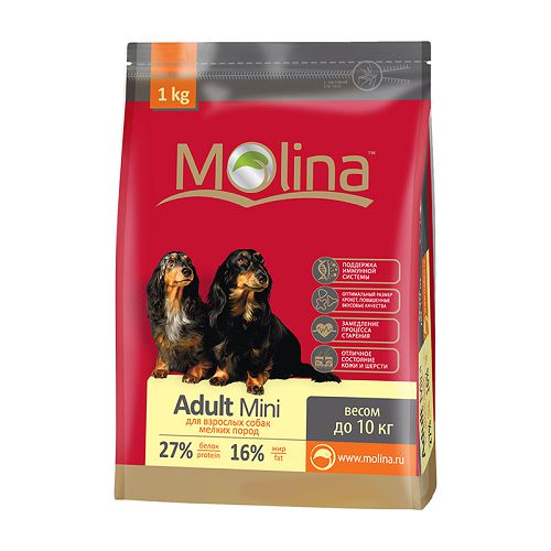 Корм Molina Adult Mini для взрослых собак мелких пород Корм Molina Adult Mini для взрослых собак мелких пород