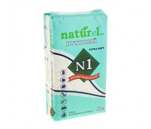 №1 НАПОЛНИТЕЛЬ NATUREL "ПУХОВЫЙ" ultra soft для домашних животных, 10 л