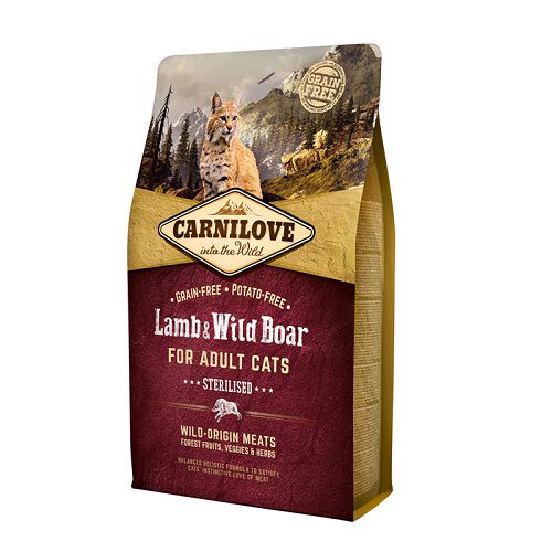 Корм Carnilove Lamb&Wild Boar for Adult Cats-Sterilised для кастрировнных котов, ягненок и дикий кабан