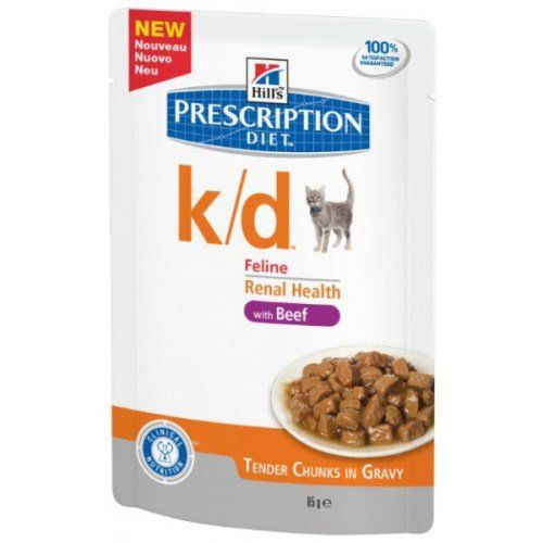 Диета Prescription Diet k/d с Говядиной для кошек при заболеваниях почек, 85 г Диета Prescription Diet k/d с Говядиной для кошек при заболеваниях почек, 85 г