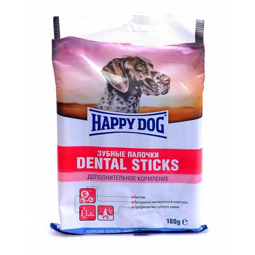 Зубные палочки HAPPY DOG Мясо и злаки для собак, 180 г