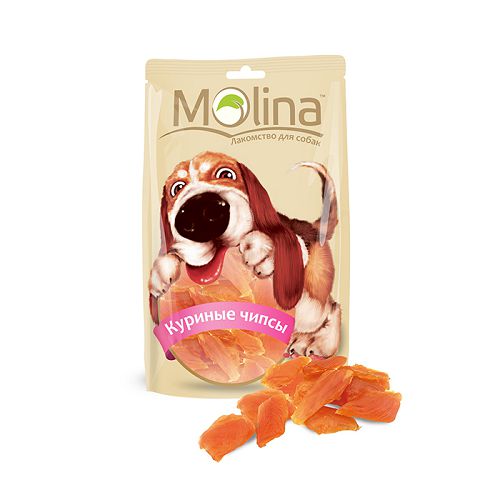 Лакомство Molina "Куриные чипсы" для собак, 80 г