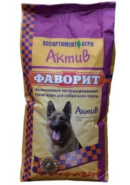 Корм Фаворит Актив для высокоактивных собак, 13 кг