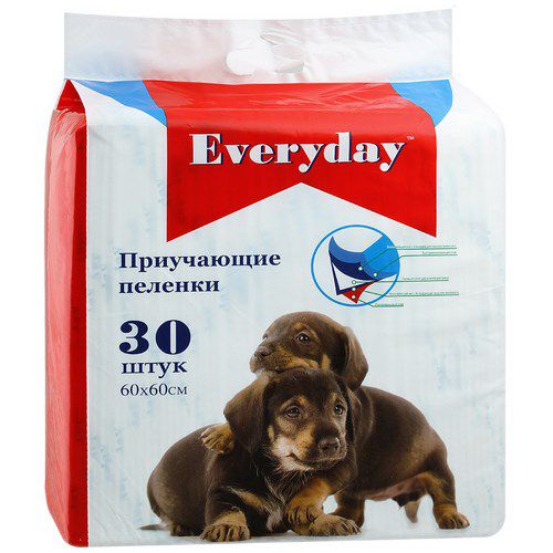 Пеленки EVERYDAY гелевые для животных, 60х60 см, 30 шт.