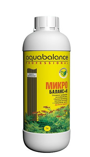 Aquabalance Микро-баланс +K микроэлементы плюс калийное удобрение для аквариумных растений, 1 л
