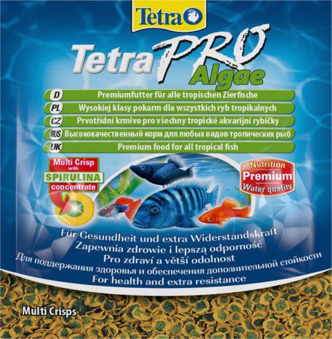 TetraPro Algae Crisps Специальный корм для травоядных рыб, чипсы 12 г