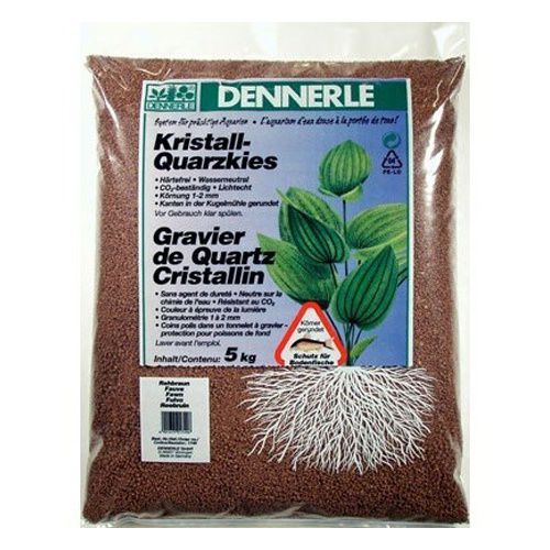 Аквариумный грунт Dennerle CRYSTAL QUARTZ GRAVEL, гравий 1-2 мм, темно-коричневый, 5 кг