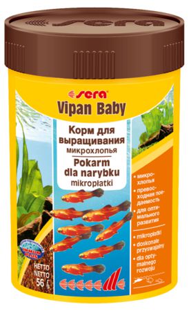 Корм Sera VIPAN BABY для мальков и мелких рыб, микрохлопья 100 мл