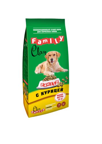 Корм CLAN FAMILY Курица для собак всех пород, 15 кг