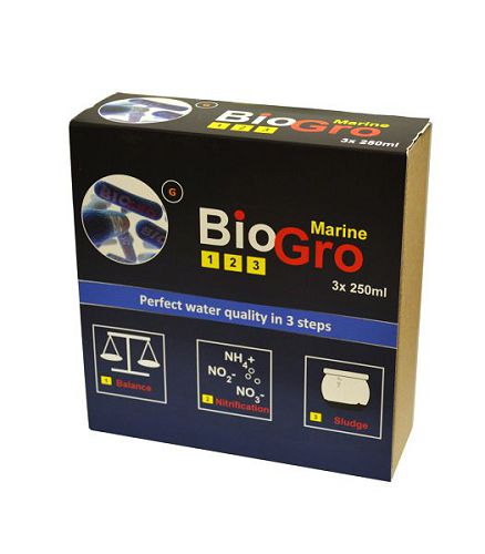 Полный набор бактерий DVH BIOGRO 123 MARINE для рифового аквариума, 3х250 мл