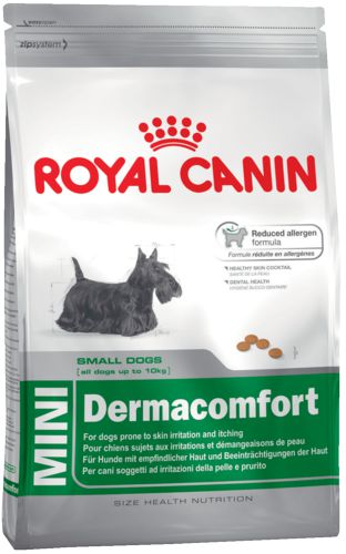 Диета Royal Canin MINI DERMACOMFORT для собак при раздражении и зуде