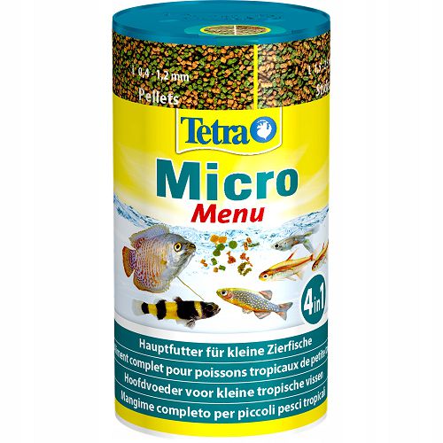 Корм Tetra  Мicro Мenu четыре вида корма серии Micro, гранулы, палочки, шарики, чипсы, 100 мл