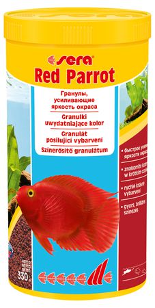 Корм Sera RED PARROT для яркой окраски рыб, гранулы 1 л