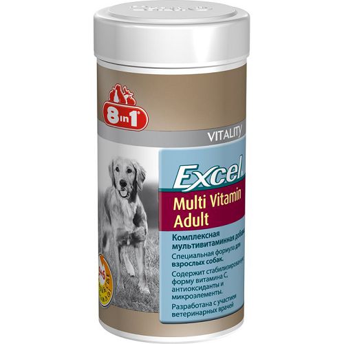 8in1 Мультивитамины для взрослых собак, 70 таблеток, 250 мл