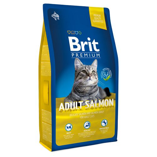 Корм Brit Premium Cat Adult Salmon для взрослых кошек, лосось в соусе