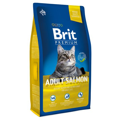 Корм Brit Premium Cat Adult Salmon для взрослых кошек, лосось в соусе Корм Brit Premium Cat Adult Salmon для взрослых кошек, лосось в соусе