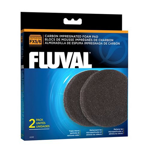 Губка угольная для удаления примесей из воды для фильтров FLUVAL FX5/FX6, 2 шт.