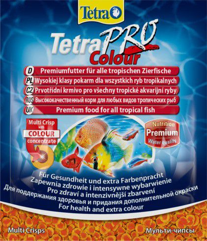 TetraPro Color Crisps специальный корм для яркого окраса всех видов аквариумных рыб, чипсы 12 г