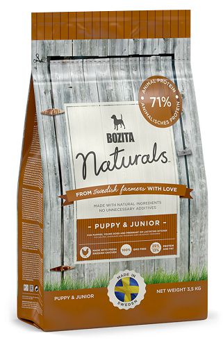 Корм BOZITA Naturals Puppy&Junior 25/13 для щенков и юниоров всех пород, беременных и кормящих сук