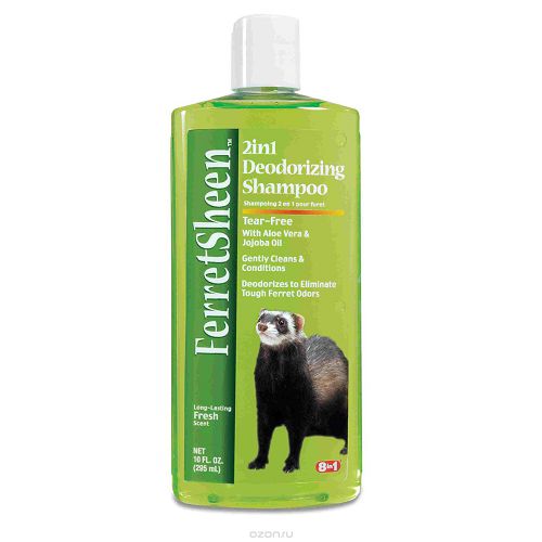 8in1 Ferret Sheen Deodorizing Shampoo Шампунь+кондиционер дезодорирующий для хорьков, 295 мл