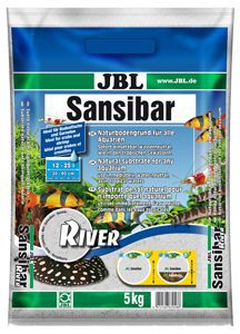 JBL Sansibar RIVER декоративный грунт для аквариума, светлый, мелкий, с черными вкраплениями, 5 кг