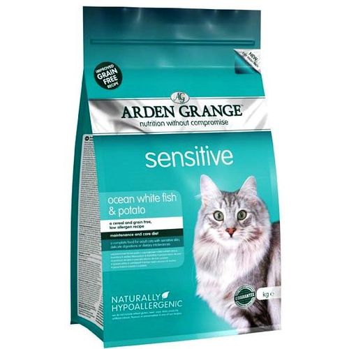 Корм Arden Grange Adult Cat Sensitive (GF) беззерновой, для взрослых кошек с деликатным желудком