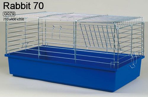 Клетка INTER ZOO KROLIK 70 для кролика, оцинкованная, складная, 710х400х350 мм