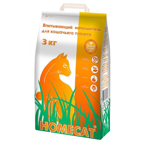 Наполнитель HOMECAT Впитывающий для кошачьего туалета, 5 л (3 кг)