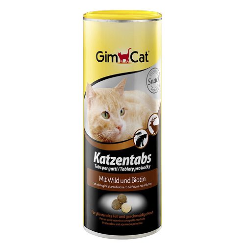 Лакомство Gimcat "Katzentabs" витаминное для кошек, дичь и биотин, 710 шт.