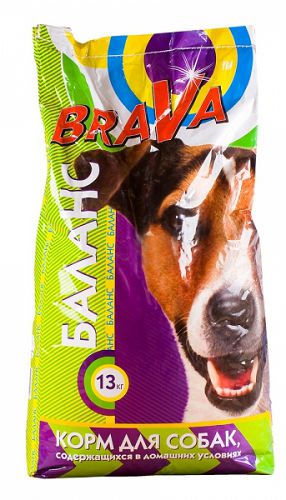 Корм BraVa БАЛАНС для собак с пониженным уровнем активности, 13 кг