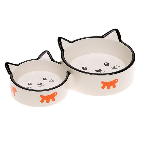 Миска Ferplast VENERE DUO BOWL с ушками двойная керамическая, 0,25 л