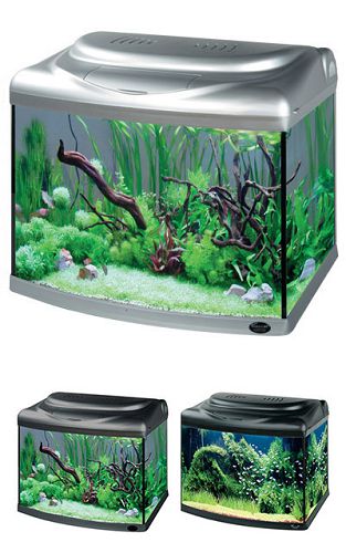 Аквариум Hailea с гнутым передним стеклом+ фильтр RP-400, 60 л, серебряный