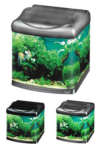 Аквариум Hailea с гнутыми передними углами/стеклом+фильтр RP-200, 30 л, серебристый