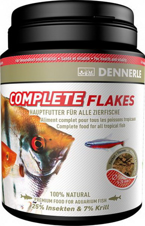 Dennerle Complete Flakes основной корм для аквариумных рыбок, хлопья 190 г