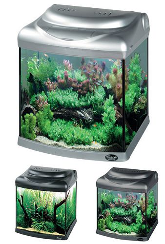 Аквариум Hailea с гнутым передним стеклом+фильтр RP-200, 30 л, серебряный