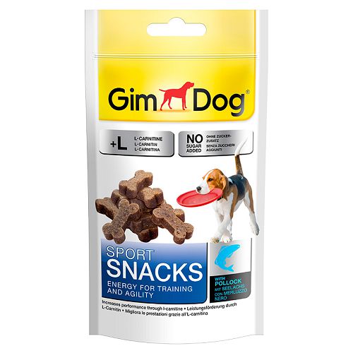 Лакомство Gimdog "Sportsnacks" дрессировочное для собак, рыба+L-карнитин, 60 г