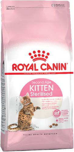 Корм Royal Canin Kitten Sterilised для стерилизованных котят с момента операции до 12 месяцев