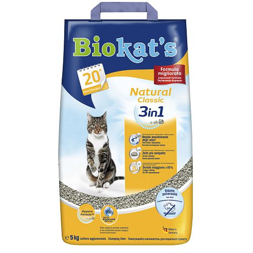 Наполнитель Biokat's "Natural 3 в 1" для кошачьего туалета, 5 кг