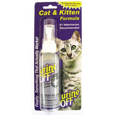 Средство Urine Off Odor and Stain Remover, Cat & Kitten от пятен и запахов кошек и котят, спрей в блистере, 118 мл