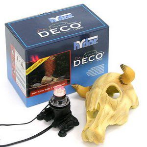 Hydor DECO «Череп коровы» аэратор с красной подсветкой, для 100 л
