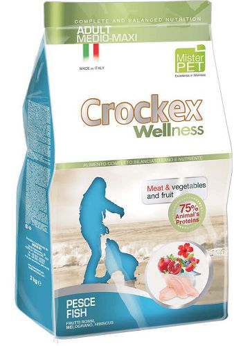Корм PRIMORDIAL CROCKEX Wellness ADULT MEDIUM-MAXI для собак средних и крупных пород, рыба, рис