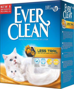 Наполнитель Ever Clean 6 л Less Trail комкующийся для длинношерстных кошек