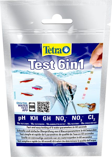 Экспресс-тест Tetratest Stripes 6в1 для быстрой проверки качества воды, 10 экспресс-полосок