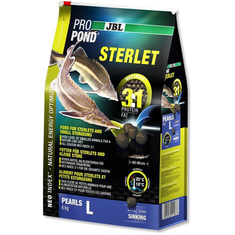 Корм JBL ProPond Sterlet L основной для небольших осетровых рыб, гранулы 6 кг (12 л)