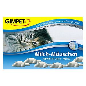 Лакомство Gimpet «Молочные мышки» подарочное для кошек, 12 шт.х35 г