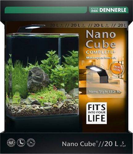Нано-аквариум Dennerle NanoCube Complete+ Style 20 с расширенным комплектом и LED светильником, 20 л