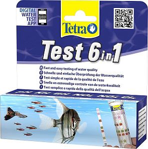 Tetratest Stripes 6в1 тест 6 в 1 для быстрой проверки качества пресной воды, 25 шт.