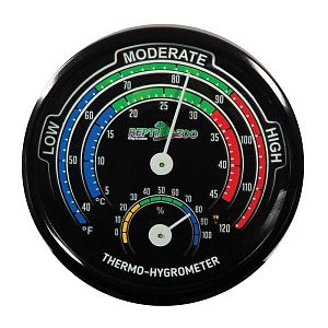 Термогигрометр Repti-Zoo аналоговый светящийся, d75 мм