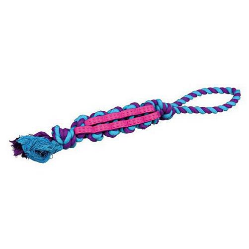Игрушка TRIXIE Denta Fun узлы на веревке, натуральная резина, хлопок, цвет в ассортименте, 4 см, 37 см